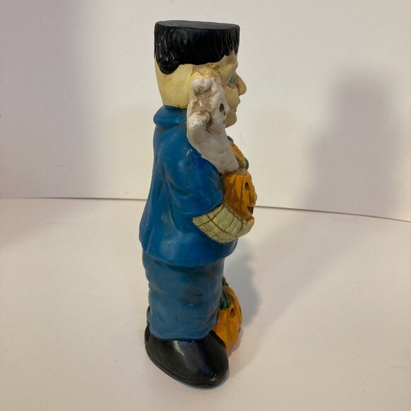 Vintage 90s Frankenstein Halloween Figurine Candle Light Ceramic Decoration - Picture 9 of 11